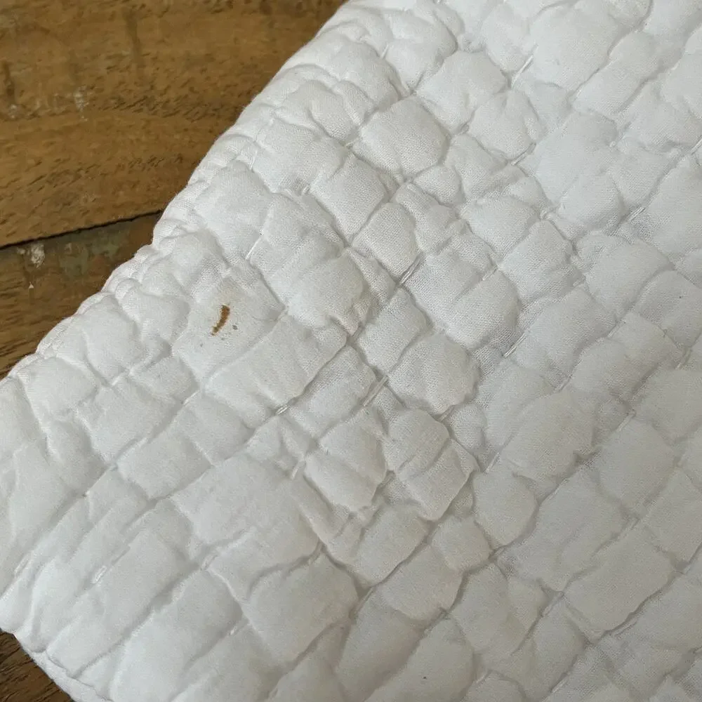 Garnet HIll White Quilted Standard Pillow Sham 100% Cotton Tie Closure